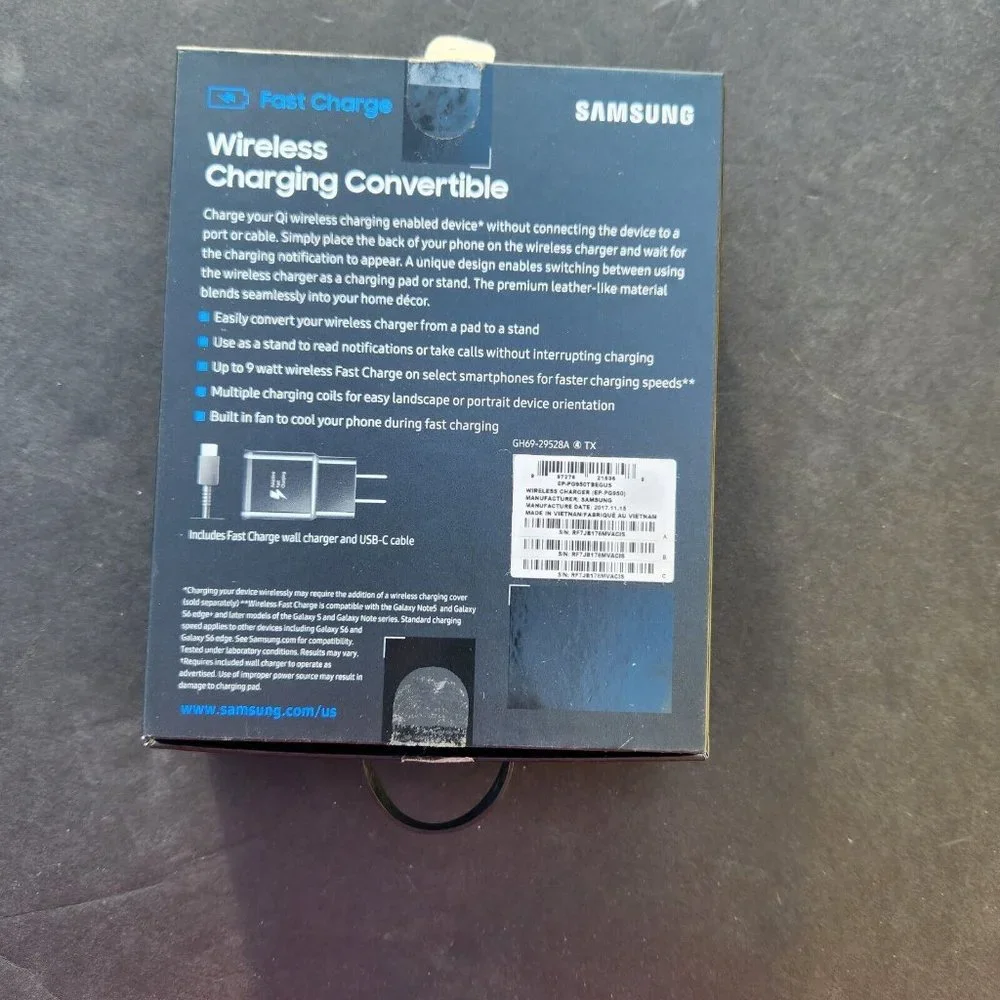 Samsung Qi OEM Fast Charge Wireless Phone Charging Convertible Stand EP-PG950